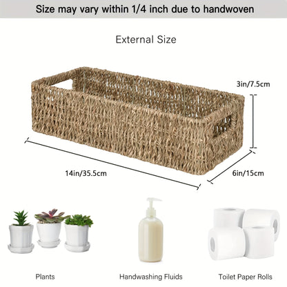 Handgjort Sjögräs Förvaringskorg – Idealisk för Badrum och Toalett