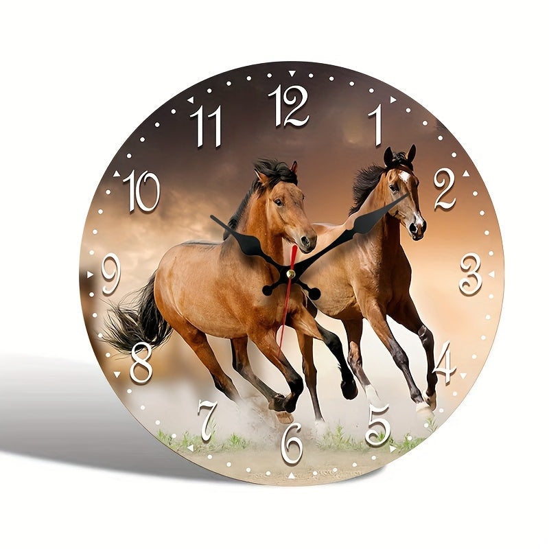 GallopTime - Tyst Väggklocka med Design av Löpande Häst