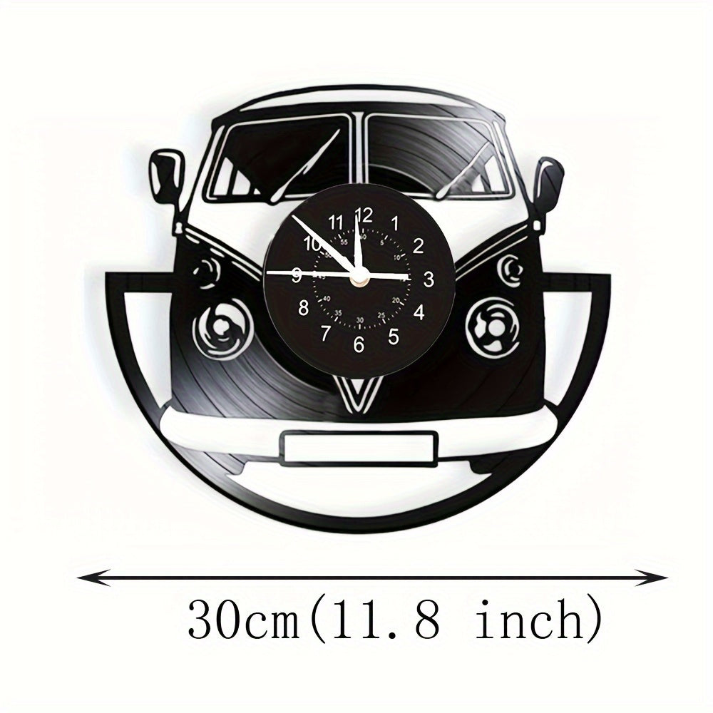 Vintage Minibus Väggklocka - Retro Charm för Alla Utrymmen