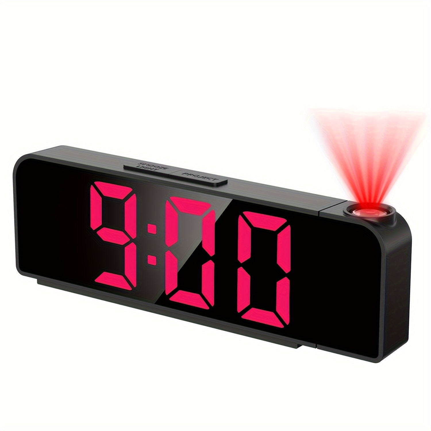 LED Projektionsväckarklocka – Temperatur- och datumsdisplay med USB-ström