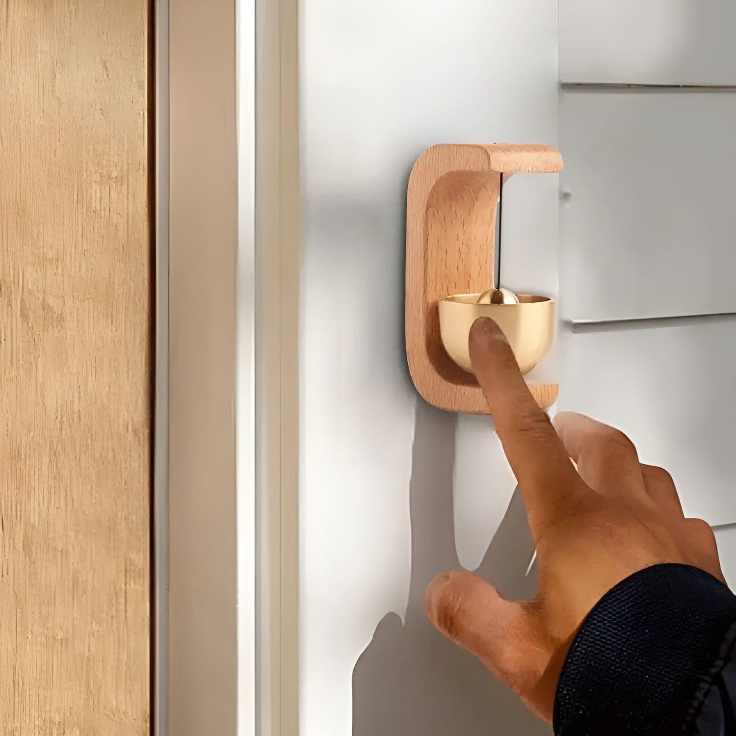 Melodic Doorbell - Dekorativt trä självhäftande japansk stil dörrklocka