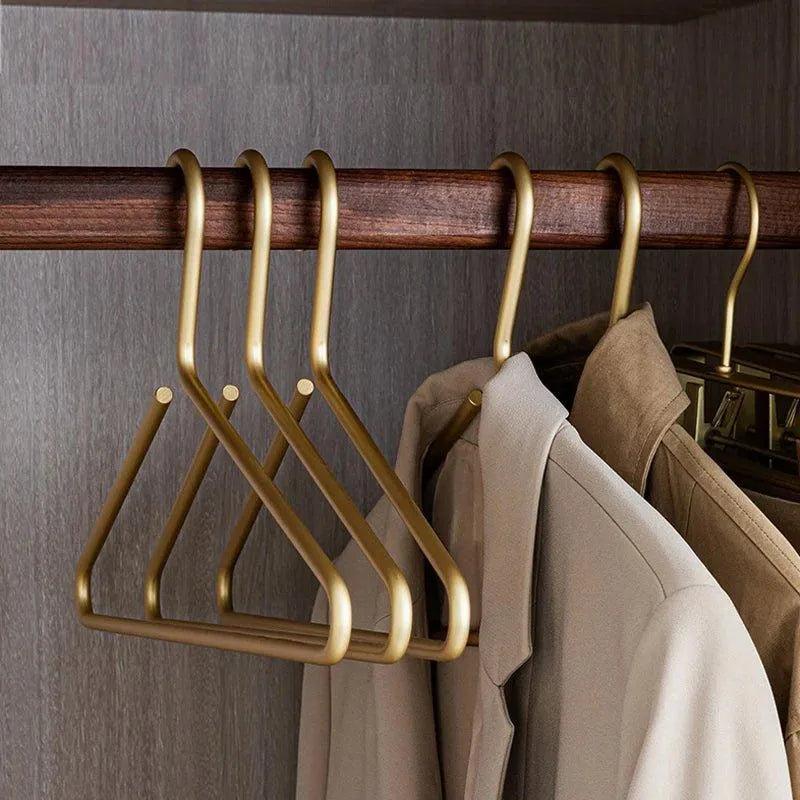 5 st Solid Matte Gold/Silver Klädhängare │ Sømløs Metall Garderobe Organizer