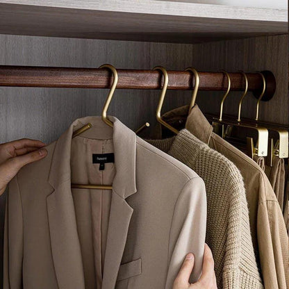 5 st Solid Matte Gold/Silver Klädhängare │ Sømløs Metall Garderobe Organizer