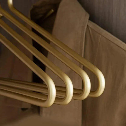5 st Solid Matte Gold/Silver Klädhängare │ Sømløs Metall Garderobe Organizer
