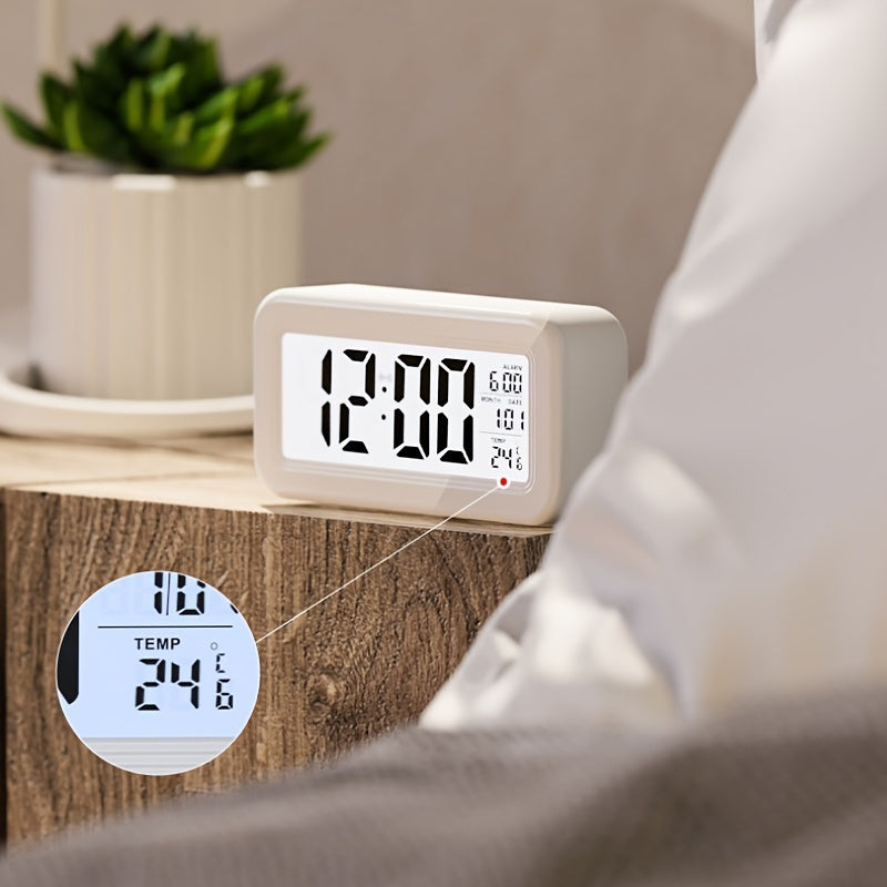 Digital väckarklocka med LCD-skärm - Datum- och temperaturvisning