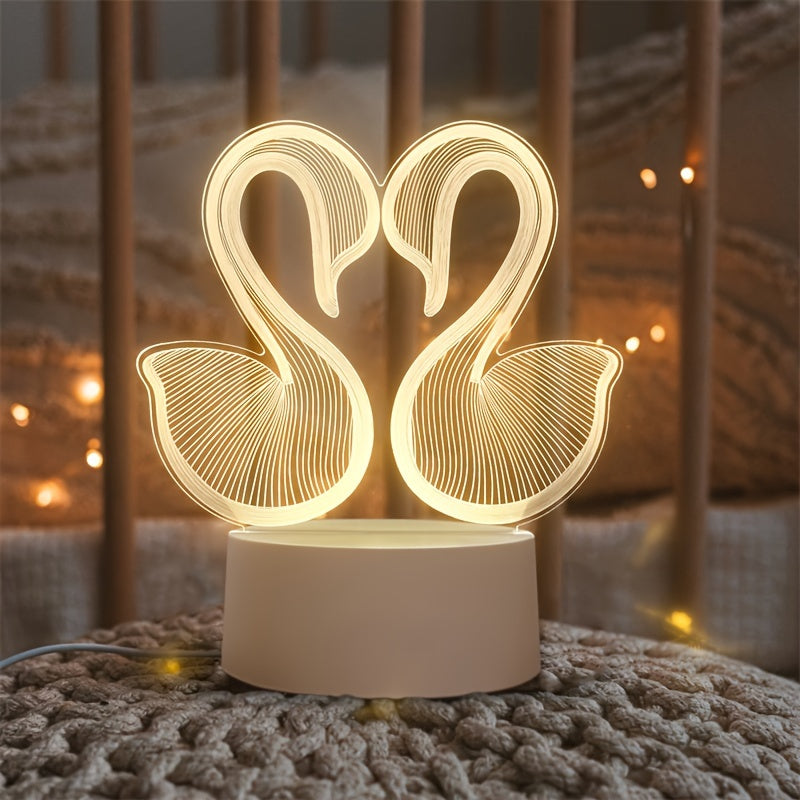 SwanLight - 3D LED Bordslampa med Akrylrama