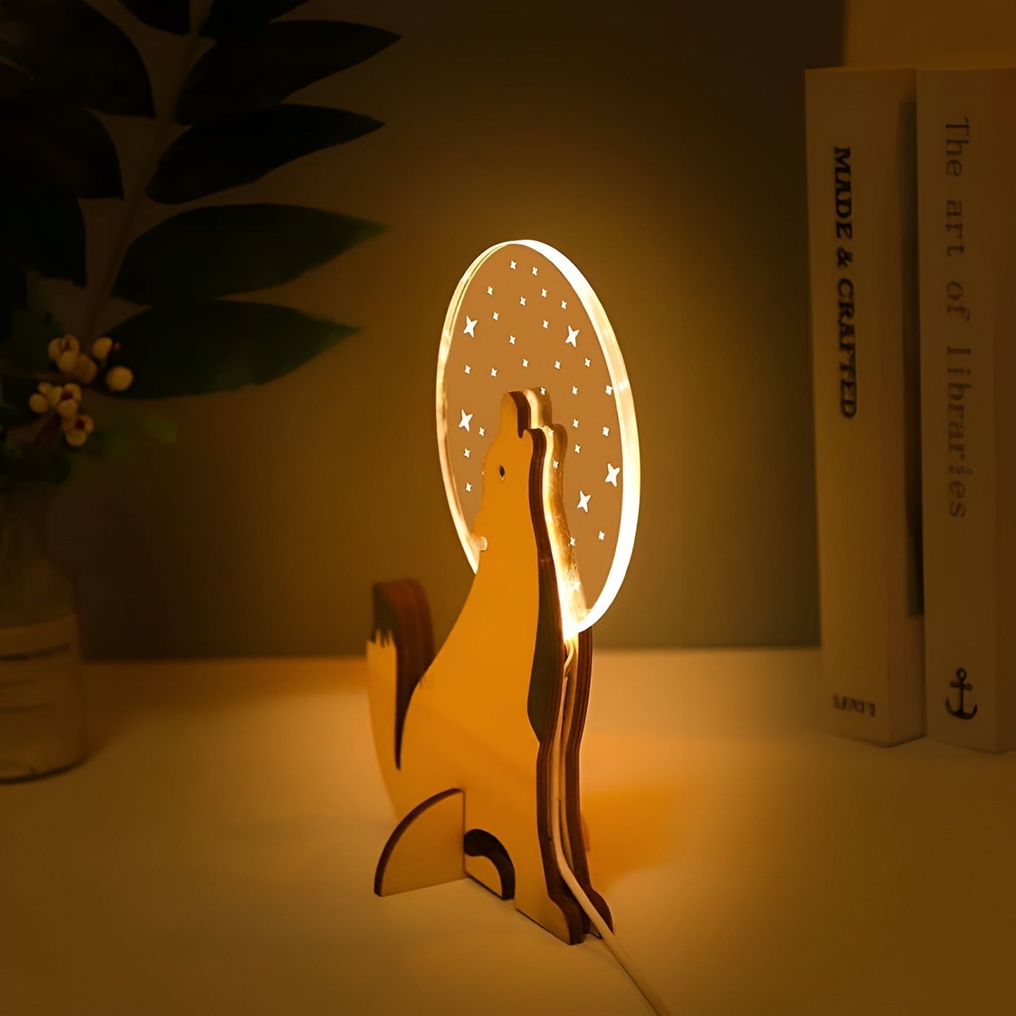 Barnlampa i trä - Varm, Mjuk Belysning för Mysiga Kvällar