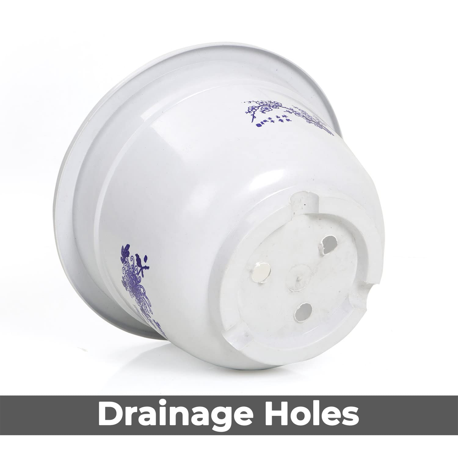 Blomkruka i plast med bambumotiv – Elegant planteringskruka för balkong och trädgård