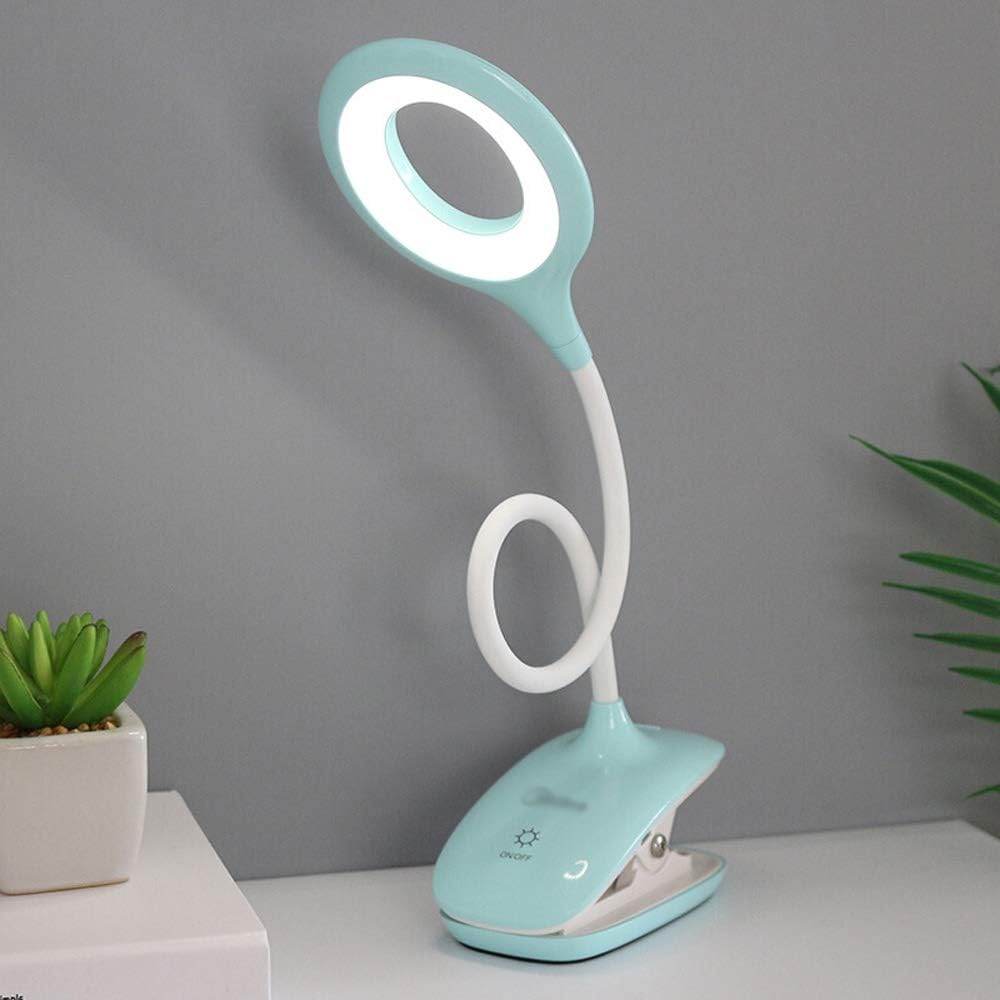 Uppladdningsbar LED-bordslampa med klipp – Justerbar skrivbordslampa för hemmakontor och studier