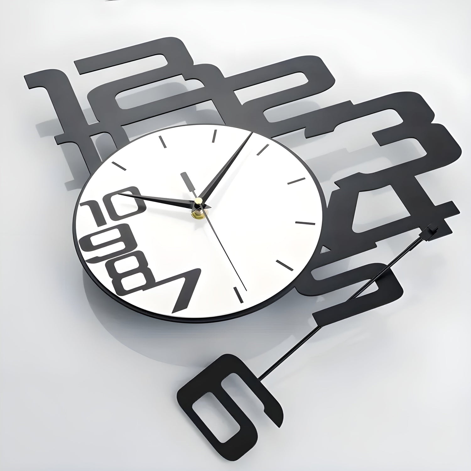 DecoDigits klocka - Modern minimalistisk tyst väggklocka