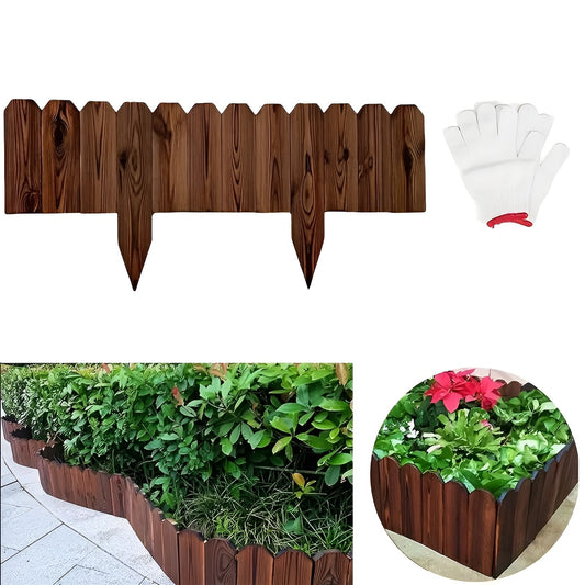 Flexibel trädgårdsstängsel i trä – Dekorativ kant för rabatt för trädgård & terrass
