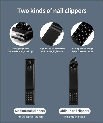 Nagelklippare Set | Rese-kit för personlig vård i rostfritt stål
