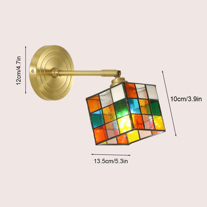 FlexiGlow - Modern vägglampa med glas kubdesign - Justerbar och utrymmessparande