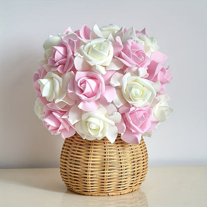 FloraGlow - Art Deco USB Rosatablett med Polerad Bas och Glödlampa