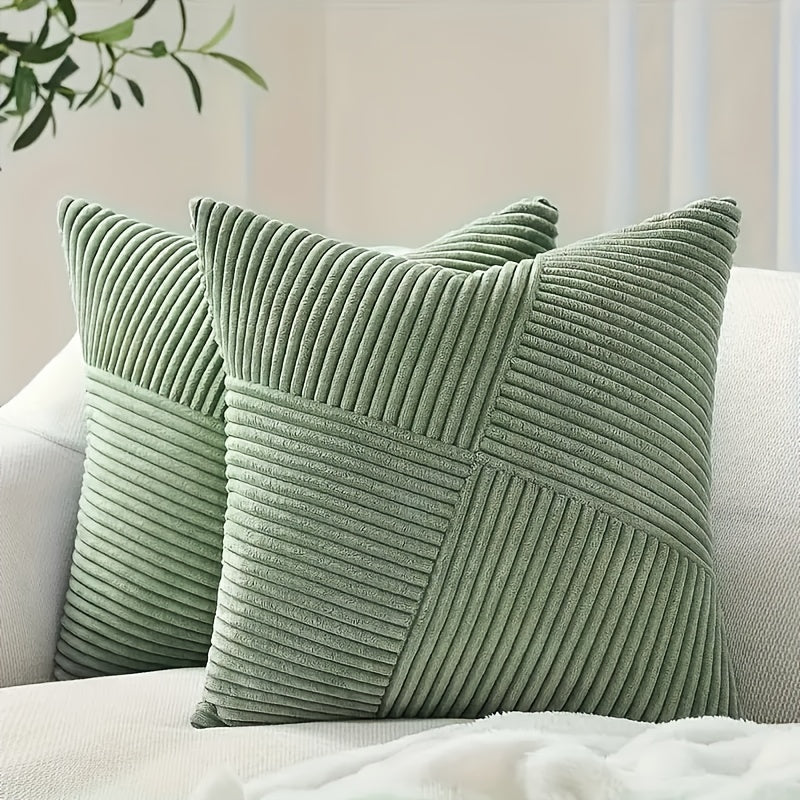 2-delad Bohemisk Stil Corduroy Kuddöverdrag – Mjuk och Stilig för Soffa och Säng
