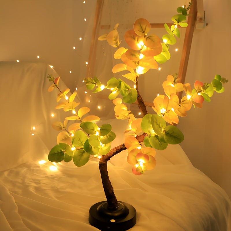 EucalyptusGlow - LED Bonsai Trädlampa Med USB/Batteri Drivning