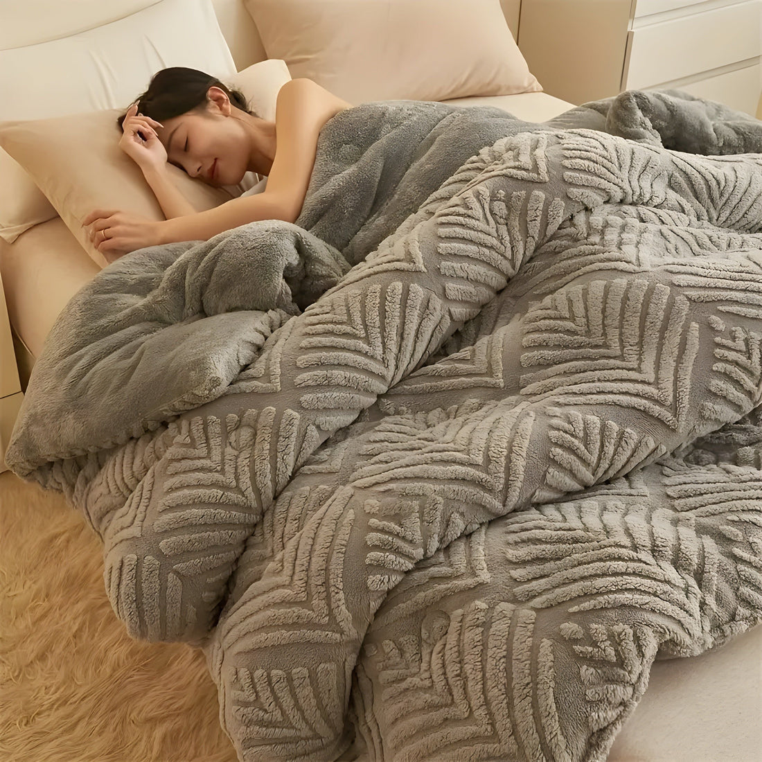 MapleWarm Blanket - Mysig Taft Lönnlöv Vinterfilt