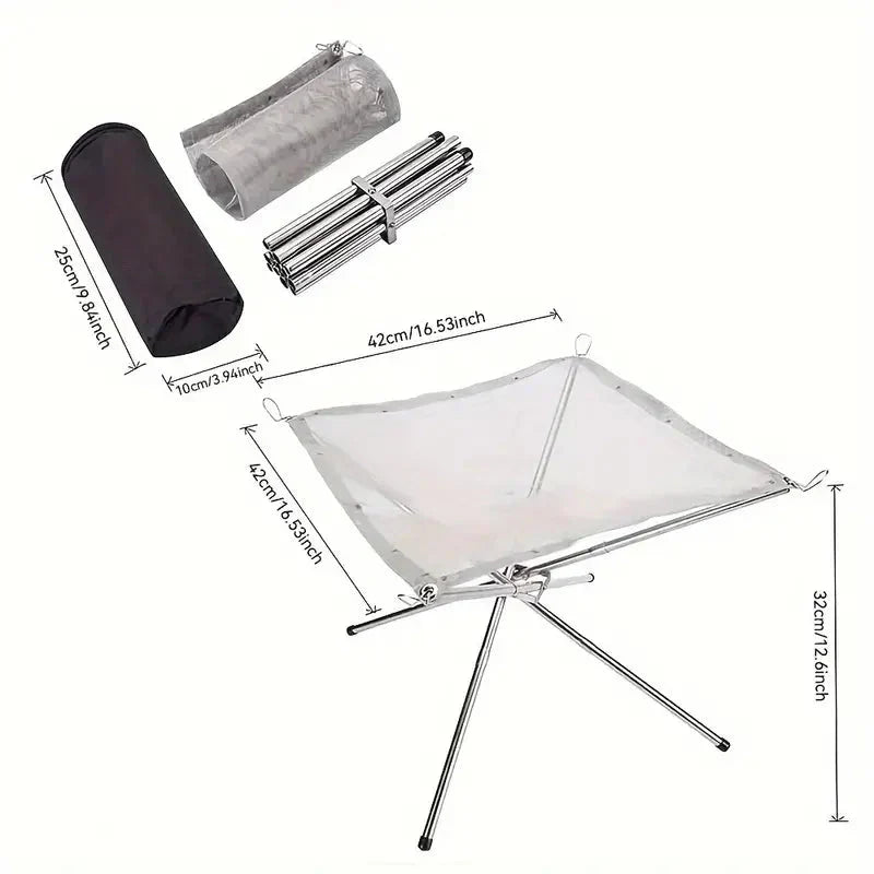 Fällbar eldstadsställning – Bärbar eldstad för camping &amp; utomhus