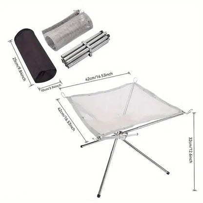 Fällbar eldstadsställning – Bärbar eldstad för camping &amp; utomhus