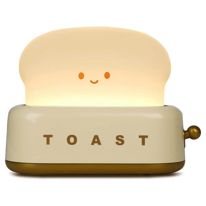 Söt sänglampa – Kawaii Toast LED-lampa för mysig belysning