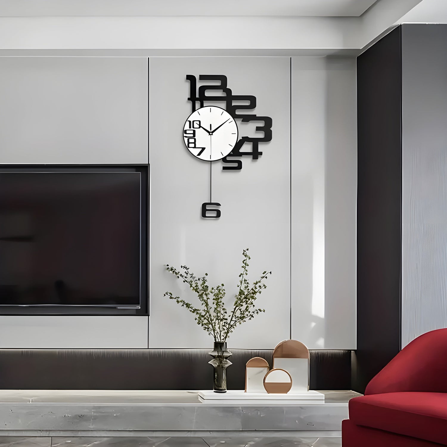 DecoDigits klocka - Modern minimalistisk tyst väggklocka