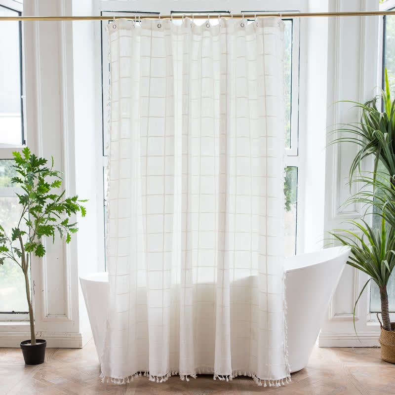 Vintage Inspirerad Rutig Duschgardin