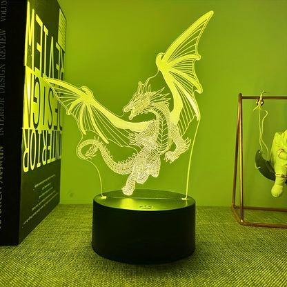 DinoLicht - 3D Dinosaurielampa med Beröringskontroll, RGB Ljus