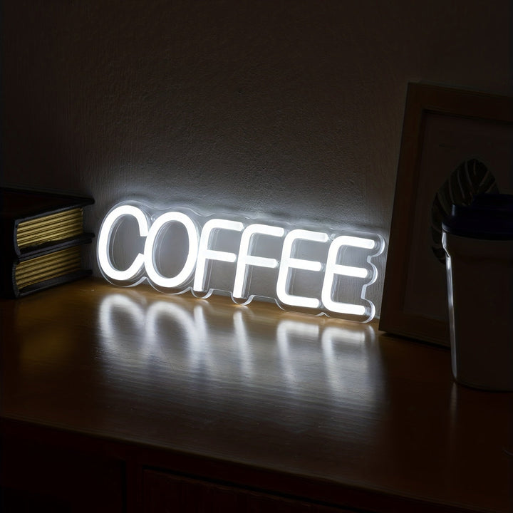 Stilfulla LED-neonskylten Kaffe