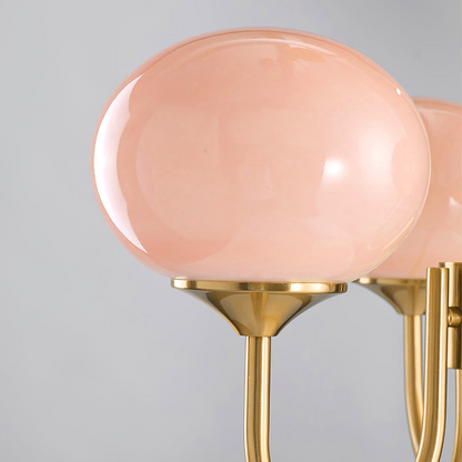 Bubble Pink Glass Marshmallow Kandelaber