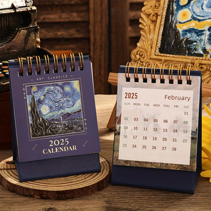 Skrivbordskalender med klassisk konstdesign