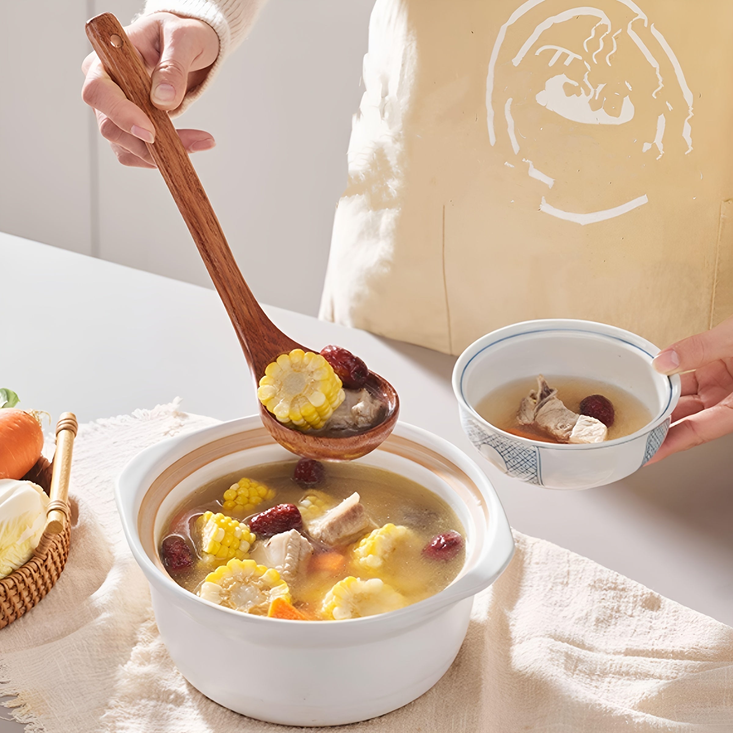 Set av träredskap för non-stick-pannor