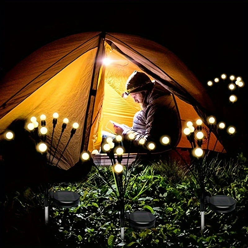 LED Solarlamp för trädgården med flexibla ljuskulor – Vattentätt dekorlampor för rabatter och stigar