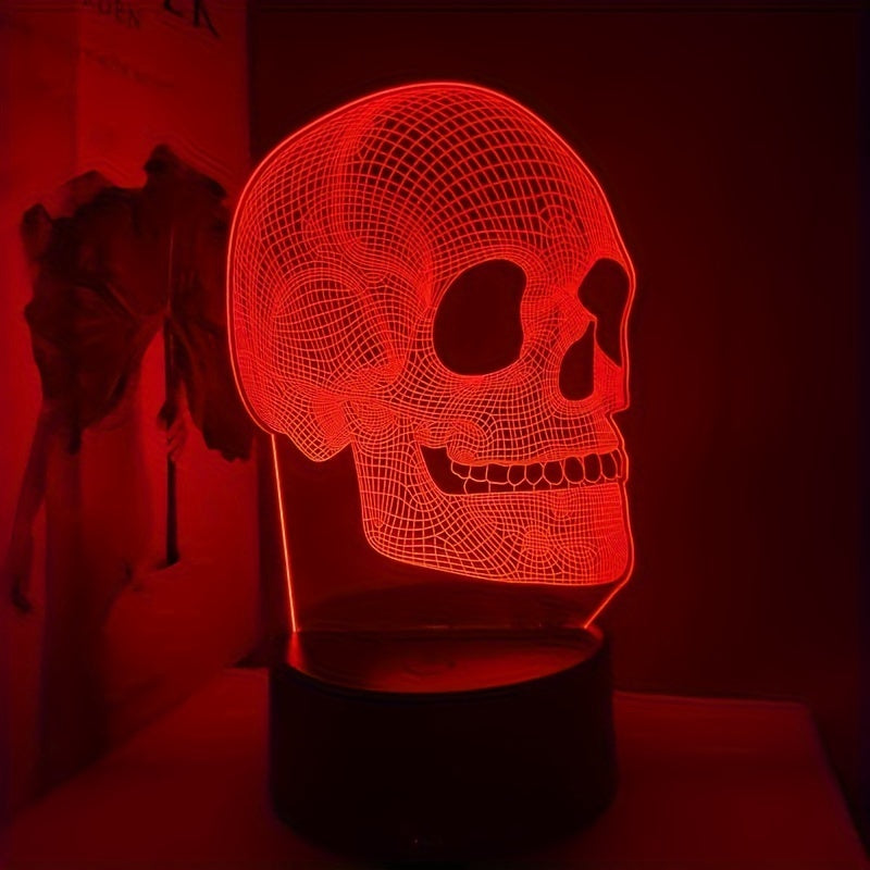 SkullGlow - 3D LED Schedelformad Bordslampa med USB-Strömförsörjning