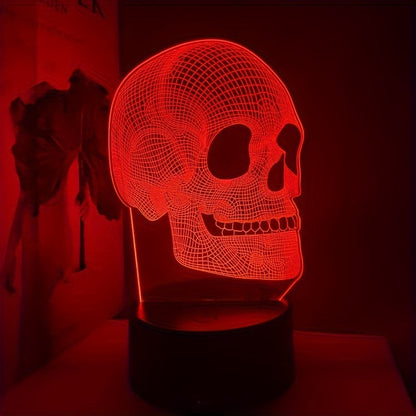 SkullGlow - 3D LED Schedelformad Bordslampa med USB-Strömförsörjning
