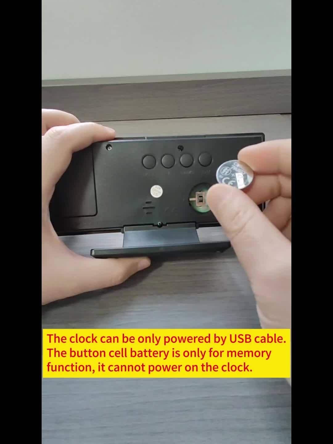 LED-projektionsväckarklocka med 180° justerbar projektion – Klar display och snooze-funktion för sovrum eller kontor