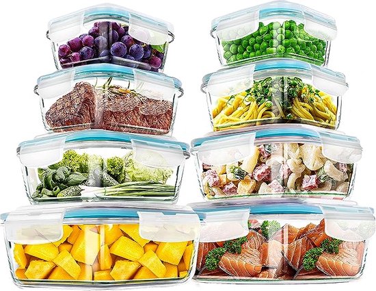 Glas-Freshkeeping-doser Set – Lufttäta förvaringsbehållare med lock för kök &amp; Meal Prep