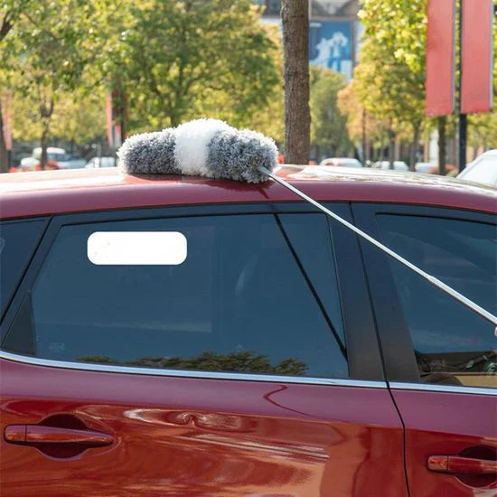 Utdragbar dammvippa med förlängningsstav för hörn och tak