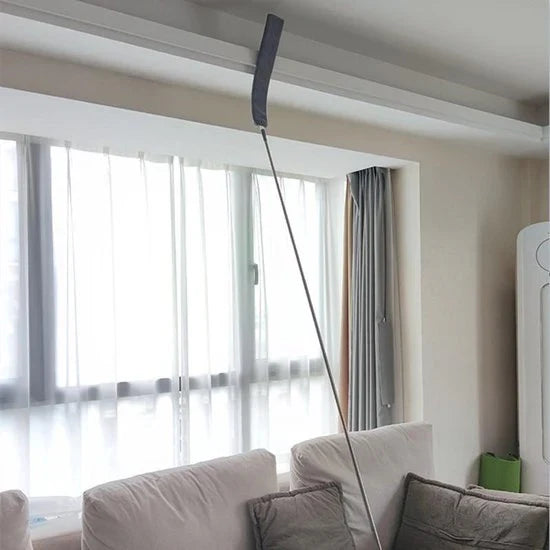 Utdragbar dammvippa med förlängningsstav för hörn och tak