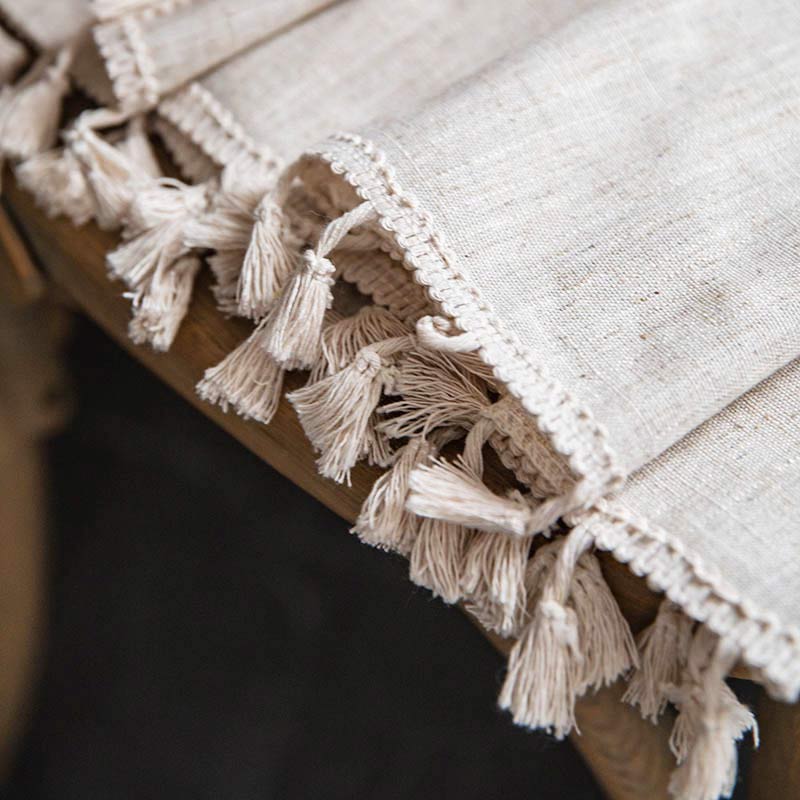 Boho Tussle Beige Ljusfilter Gardin