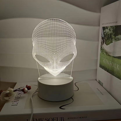 CosmicGlow - 3D Sänglampa med Svart Bas och 7 Färger LED Belysning