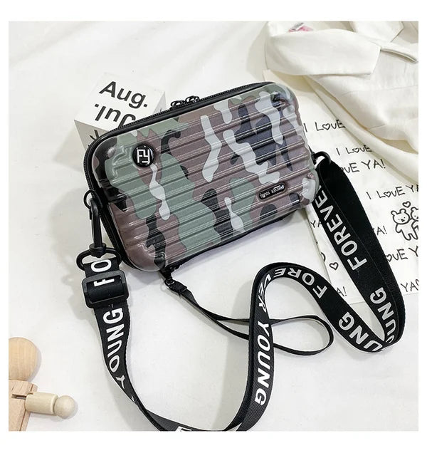 Crossbody väska hård skal kompakt axelväska