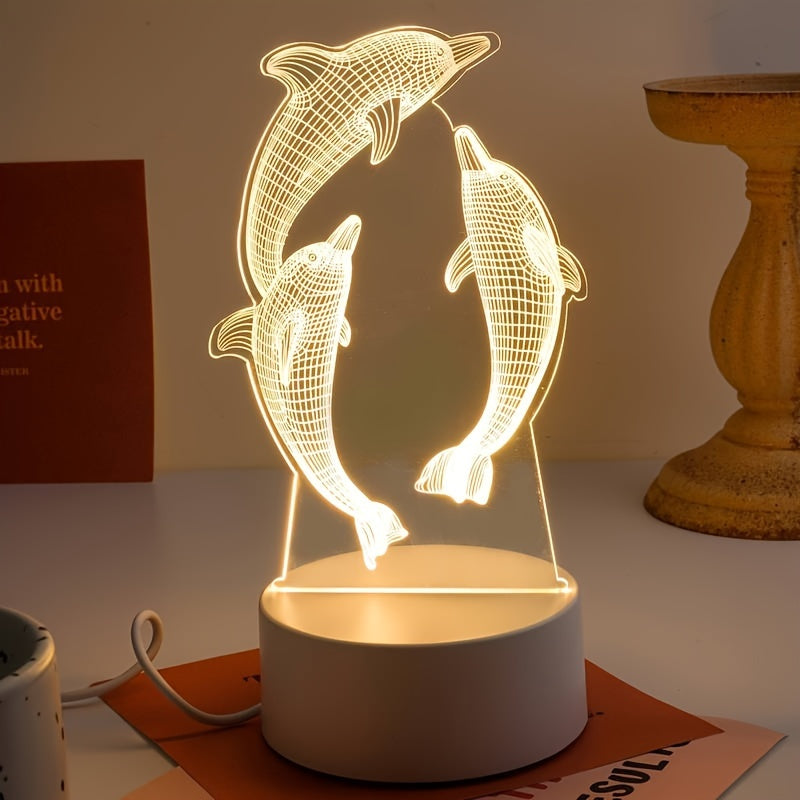 GeoDolfijn - Modern 3D Illusions Bordslampa
