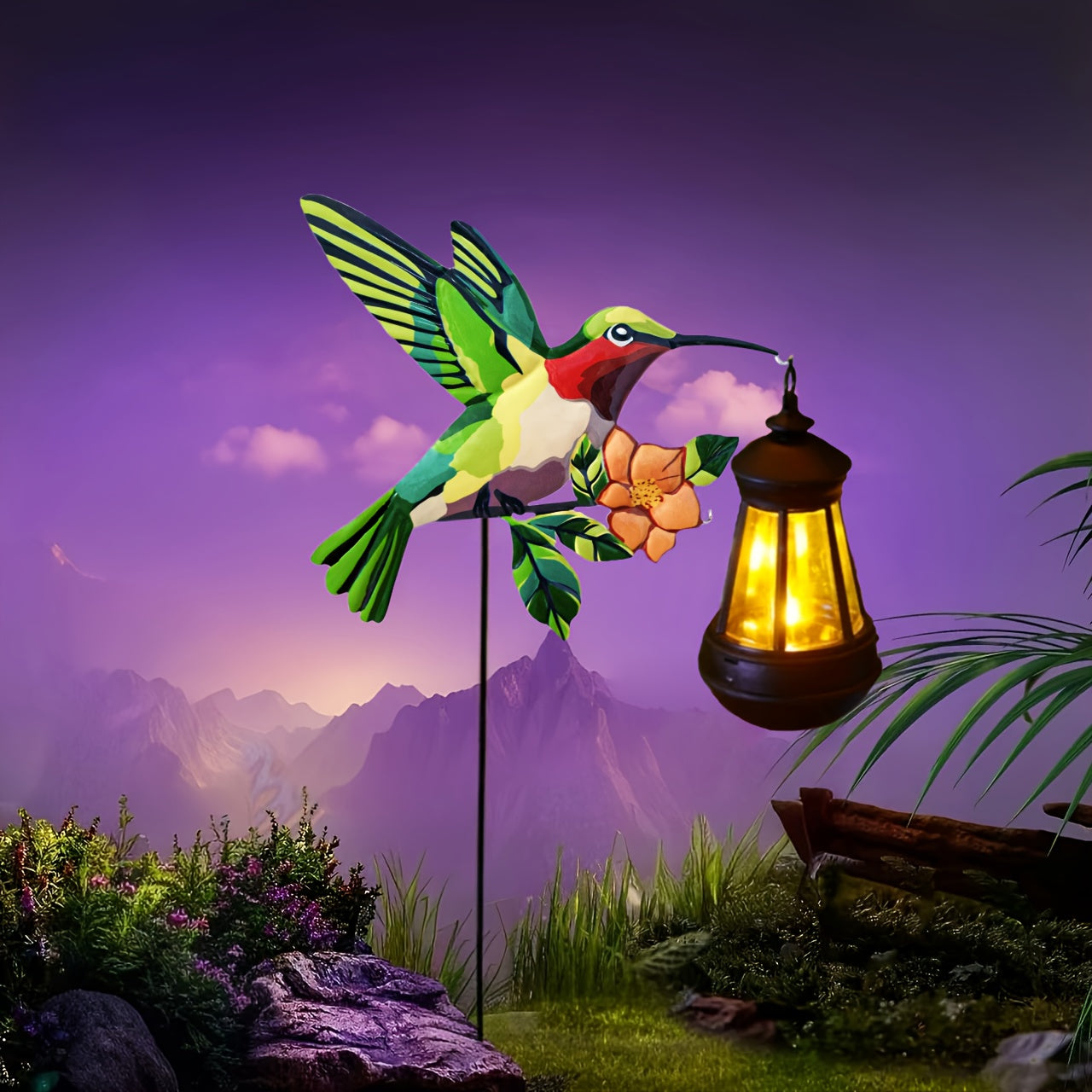 Utomhus solarlampor med Santa lykta