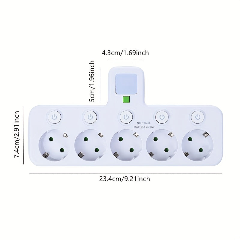 Smart Power Strip med 5 Uttag – Säker och Styrbar Användning