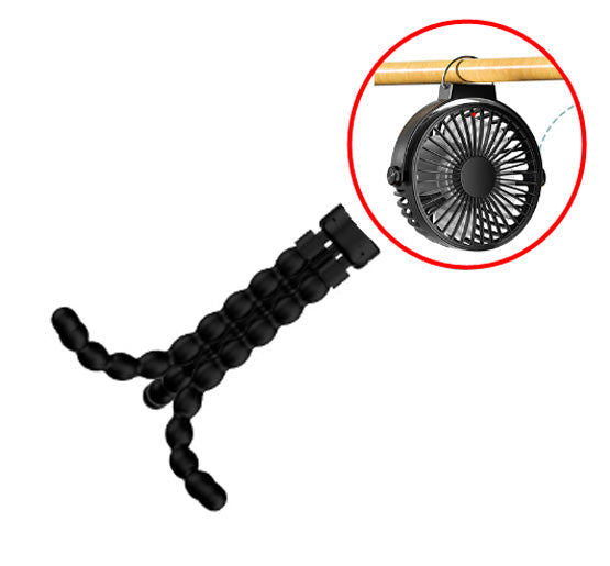 Carvallo Mobiler Akku-Ventilator 8000mAh | 360° roterande med LED-nattlampa | 4 hastigheter & 27 timmars driftstid | USB-laddning