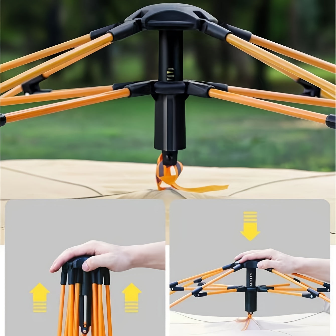 Campingtält med meshventilation och solskydd