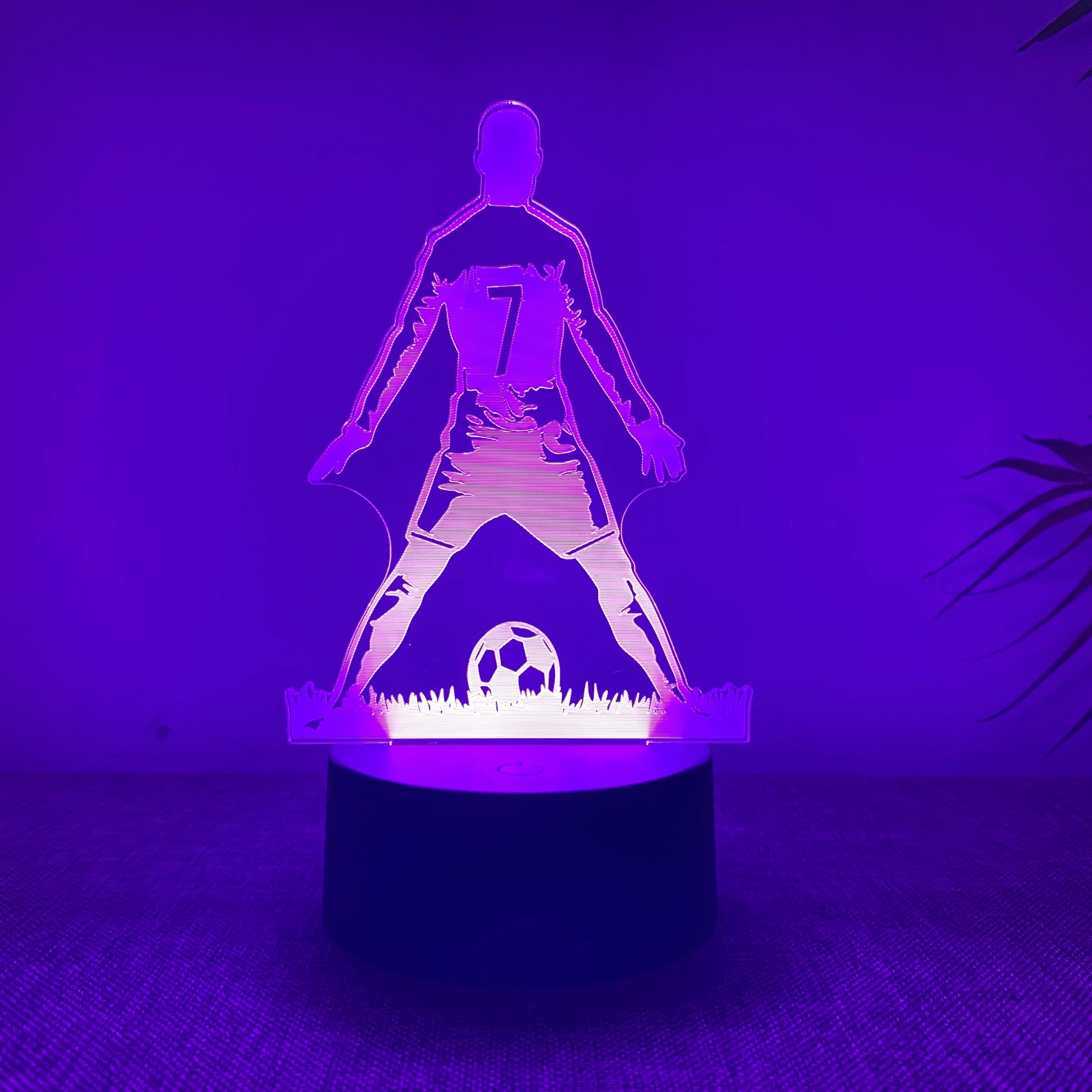 SportGlow - 3D Fotbollsspelare LED Nattlampa med Färgväxling