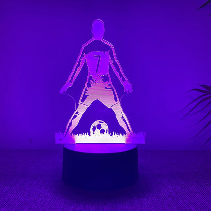 SportGlow - 3D Fotbollsspelare LED Nattlampa med Färgväxling