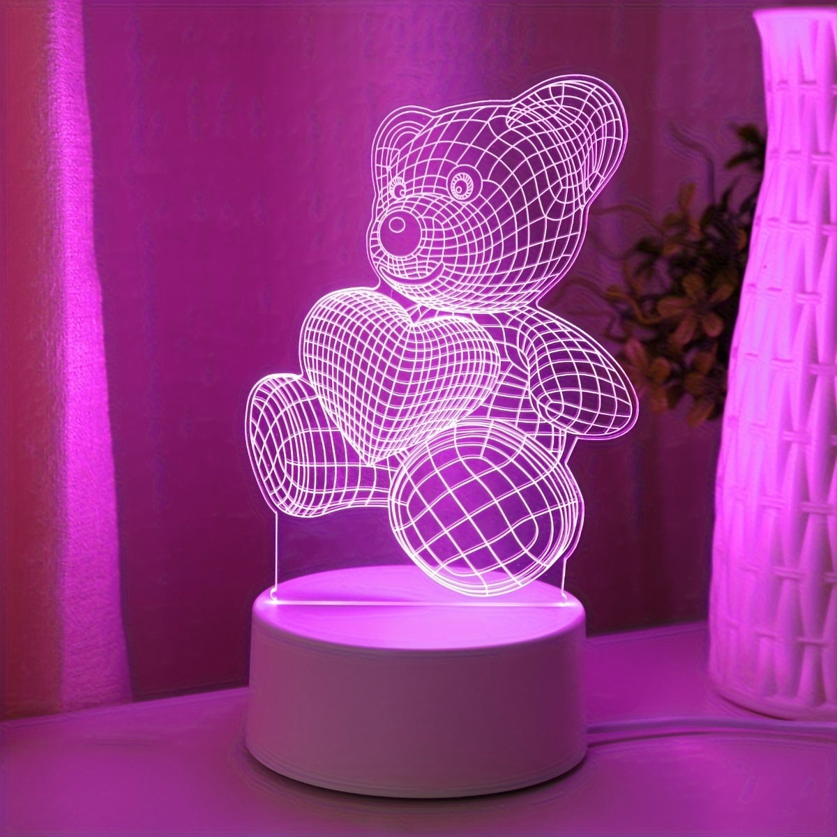 LumiBear - 3D Nallebjörn Illusion Nattlampa med Touch Control