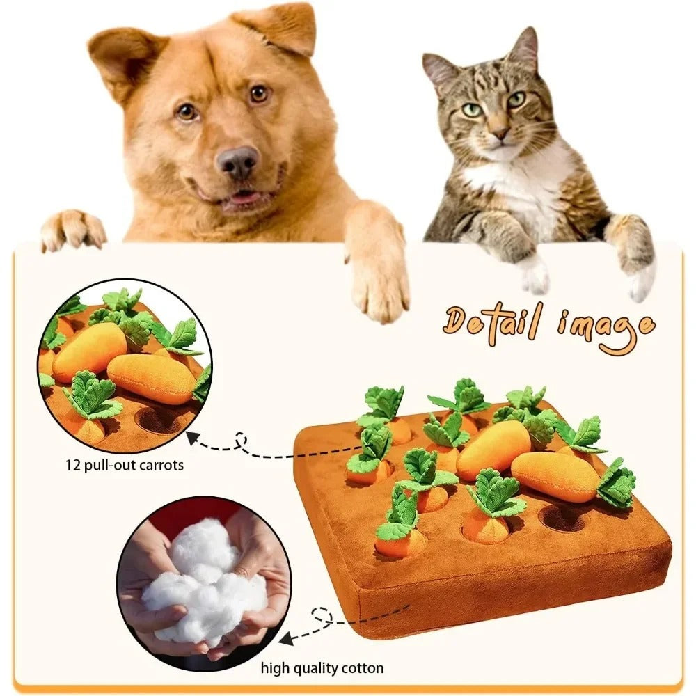 Interaktiv Plush Morots Hundleksak - Morots Snuffle Mat för Hundar